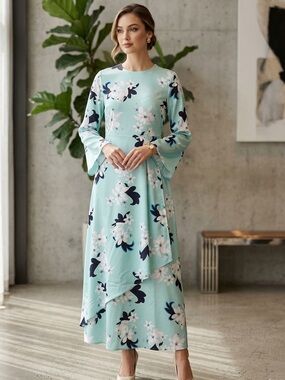 Floral Maxi Dress - Blue